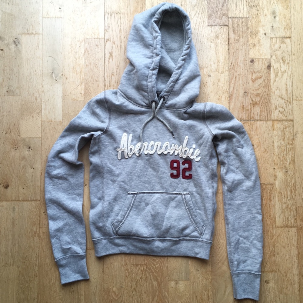 NWOT ABERCROMBIE&FITCH GREY HEATHER FLEECE HOODIE